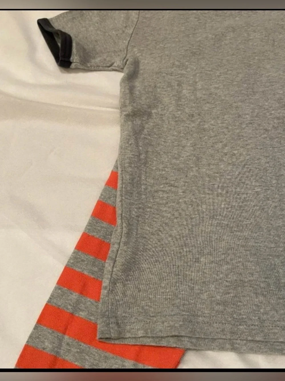 OshKosh B'gosh Boys Pajama Set Size 10 Gray Ninja Top Red Stripe Pants Cotton Sl